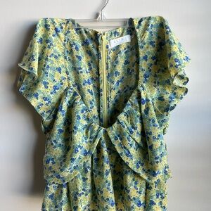 ASTR Floral Ruffle Top